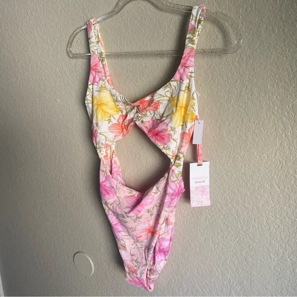 Love Shack Fancy X Hurley Hibiscus Cheeky One Piece Swim Suit Floral Cut… - Picture 11 of 17